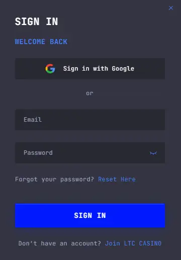 LTCCasino Login